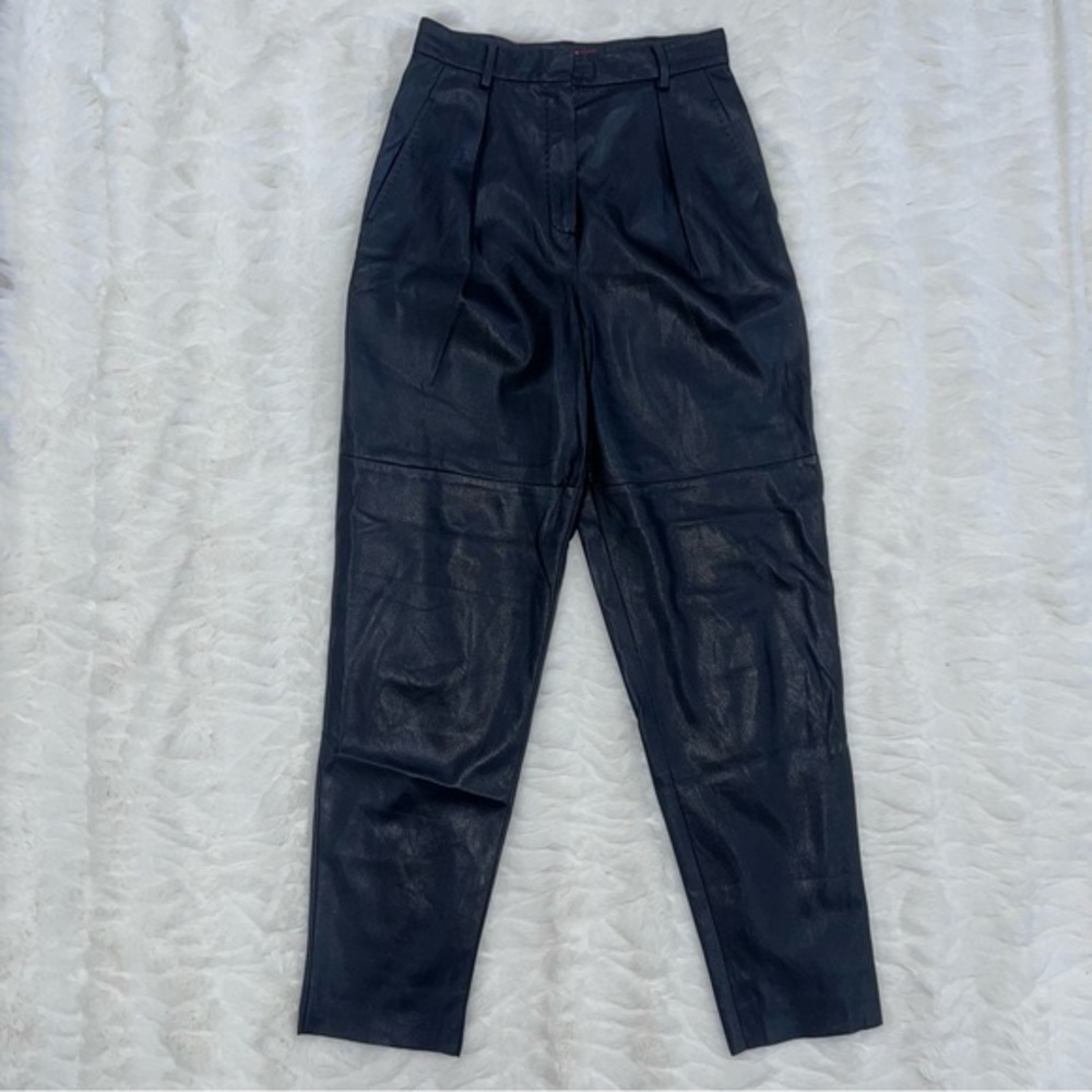 MaxMara Pleather Trousers Black